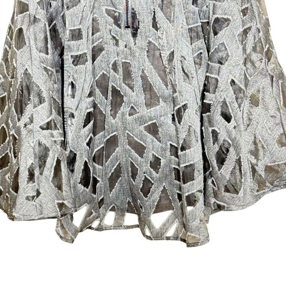 Alice + Olivia Kristin Gray Strapless Tube Mini Cocktail Dress Wool Silk Blend - Picture 8 of 11